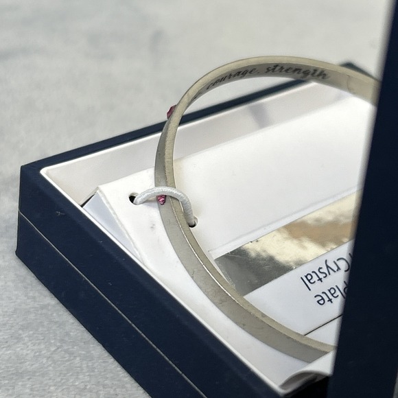 Belk Silverworks Silver Bangle Bracelet Austrian Crystal Jewelry Hope Courage - Picture 8 of 11